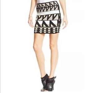 Rachel Roy Geometric Print Stretch Knit Skirt - XS